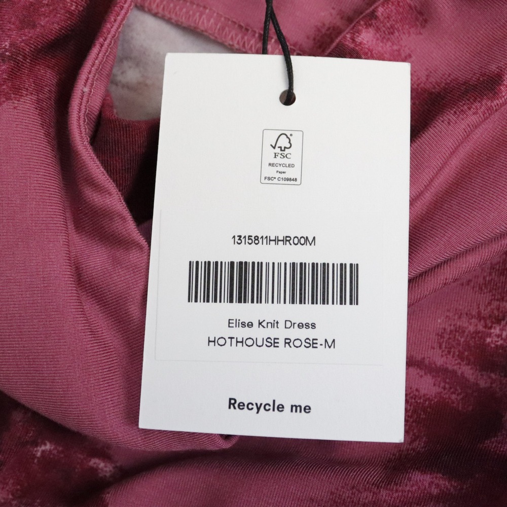 NWT Reformation Elise Knit Dress Hothouse Rose Pink Floral Medium - Picture 7 of 9